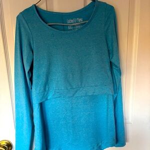 Latched Mama XXS nursing top! Long sleeve blue!excellent
